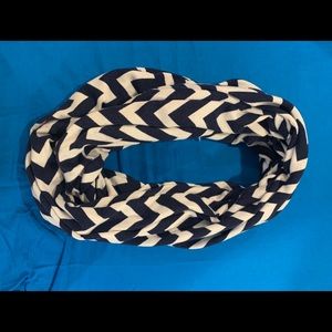 Navy/white Chevron infinity scarf